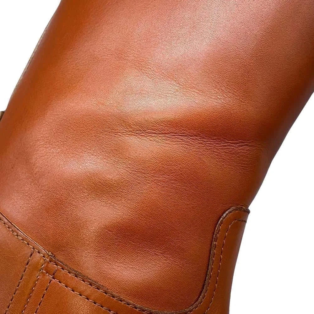 PRADA Knee-high boots Brown1W175M Leather Size 38 Cowboy Boots Made In Texas