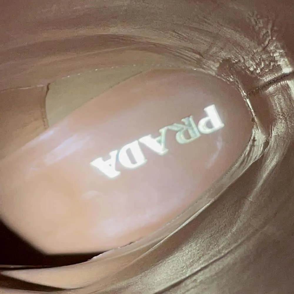 Boots Low Heel Ankle PRADA Knee-high boots Brown1W175M Leather Size 38