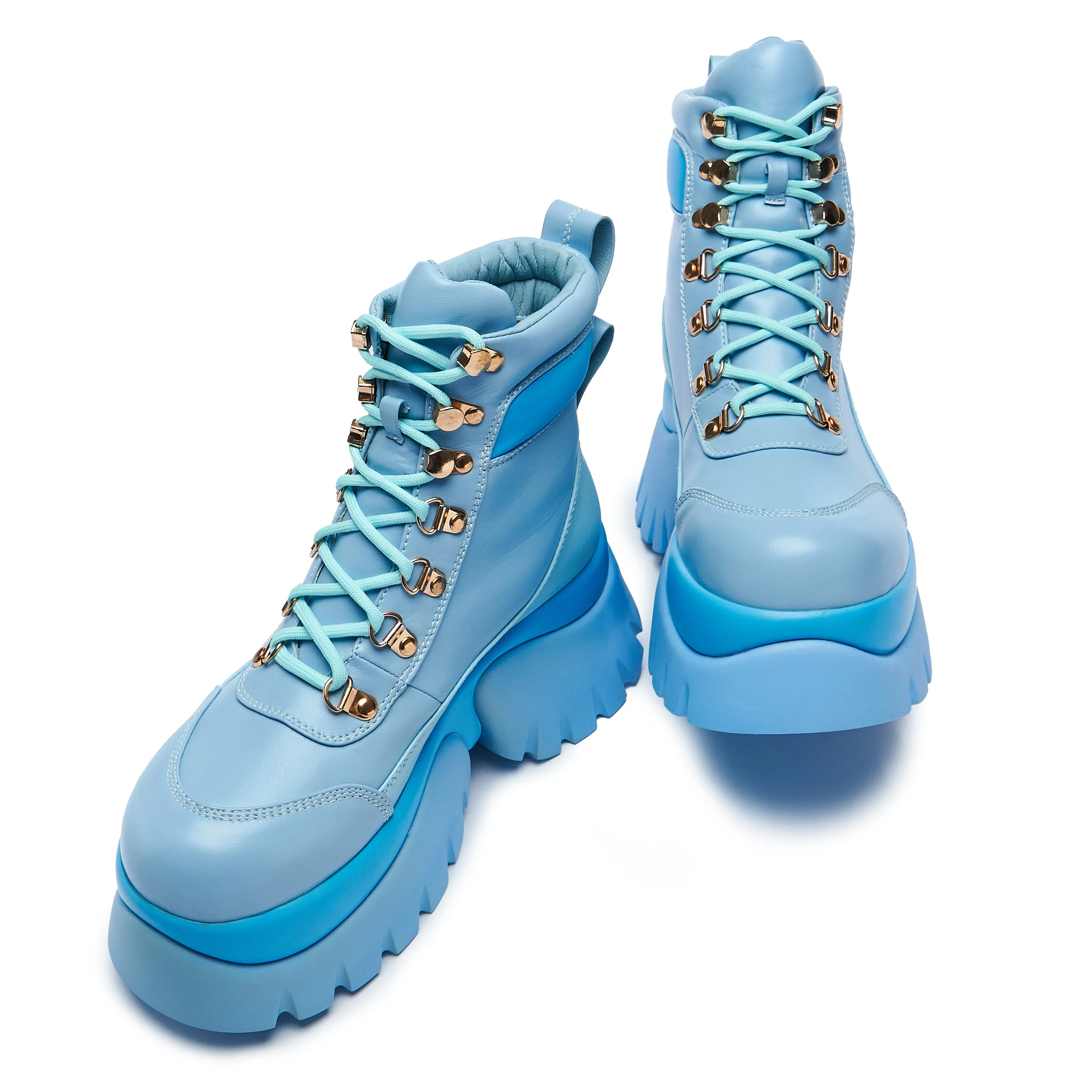 Furry Heel Boots Crybaby Blue Vilun Platform Boots