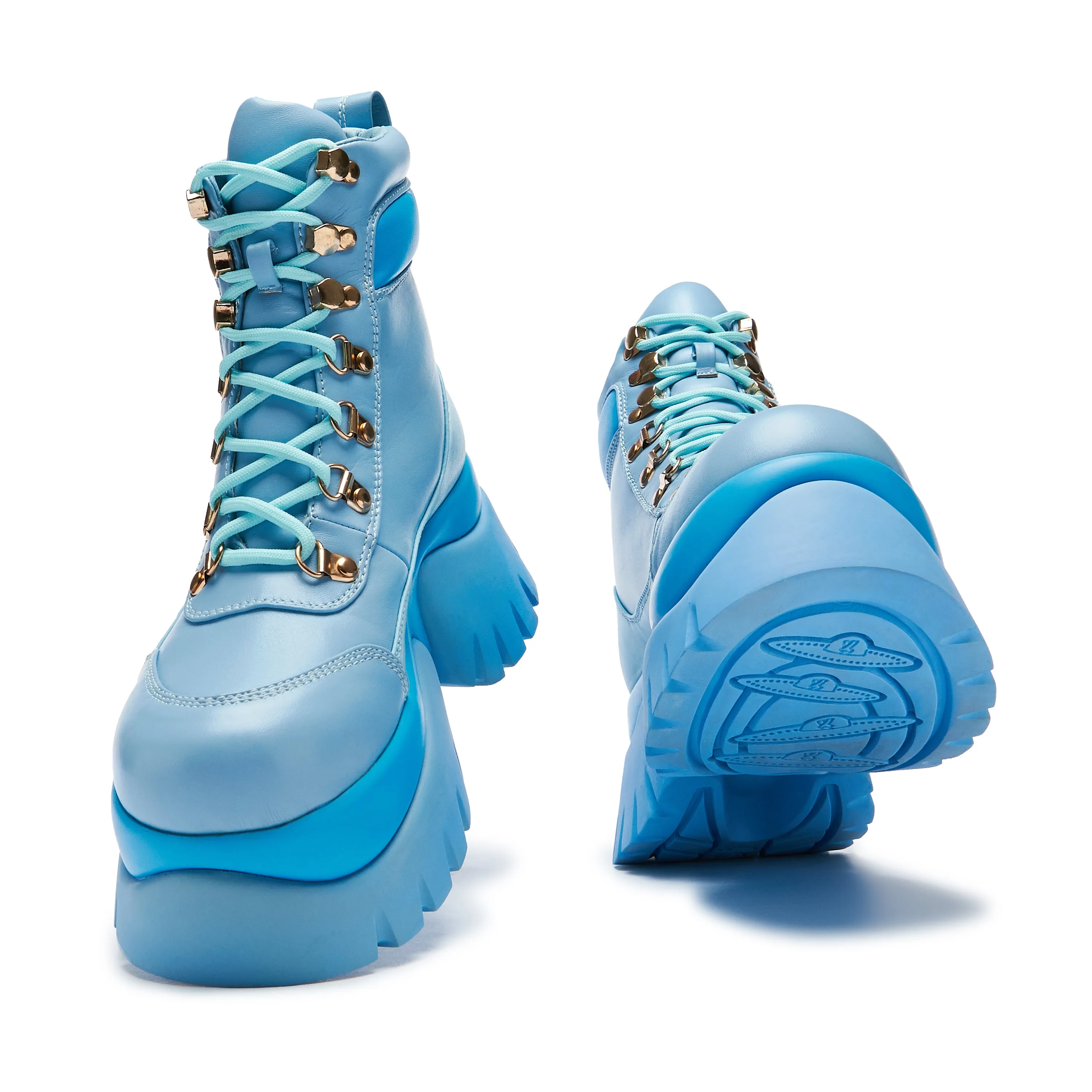 Emanuele Crasto Boots Crybaby Blue Vilun Platform Boots