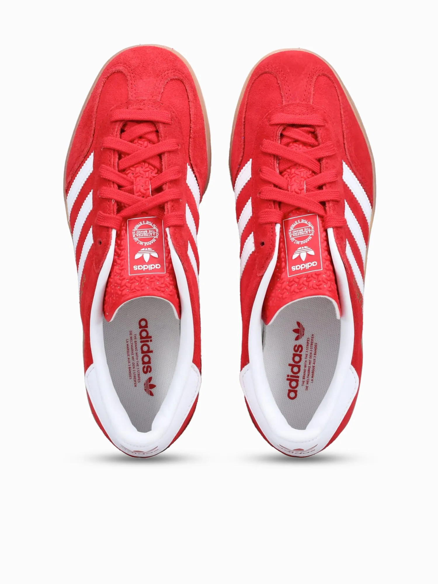 Gazelle Indoor Red White suede Casual Shoes To Wear With Pants