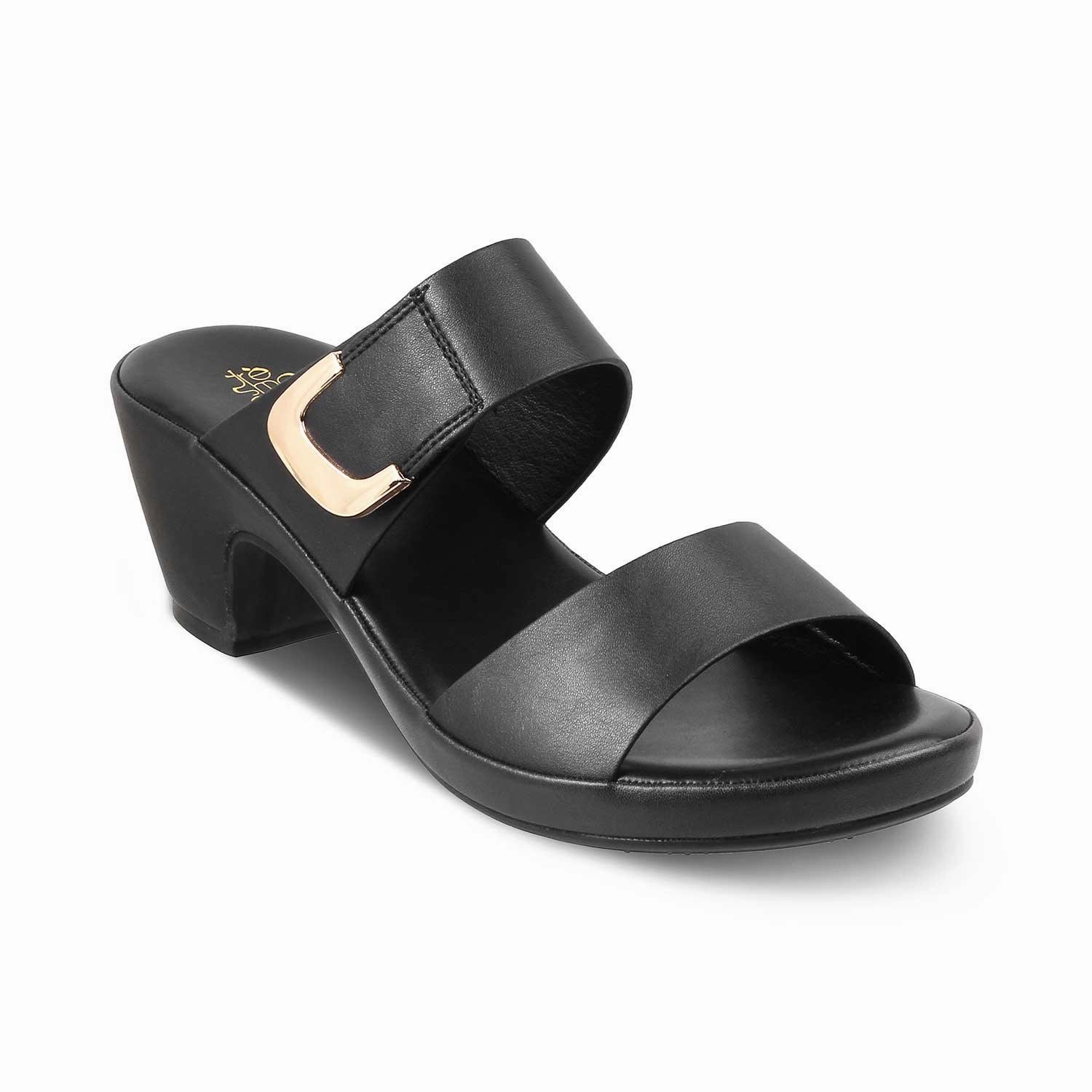 The Bonavista Black Women's Casual Block Heel Sandals Tresmode Tkees Sandals
