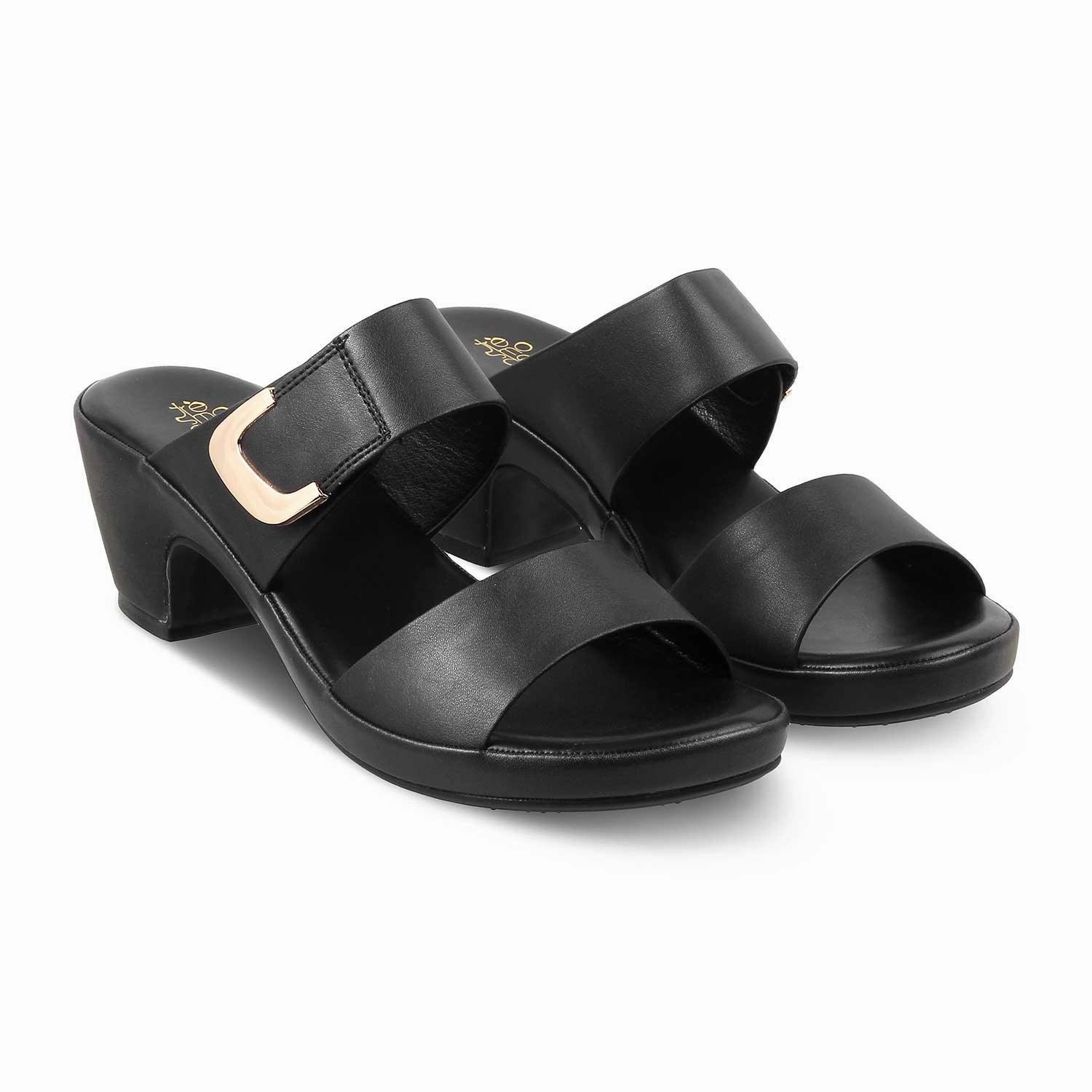 The Bonavista Black Women's Casual Block Heel Sandals Tresmode Sandals Beaches Turk And Caicos