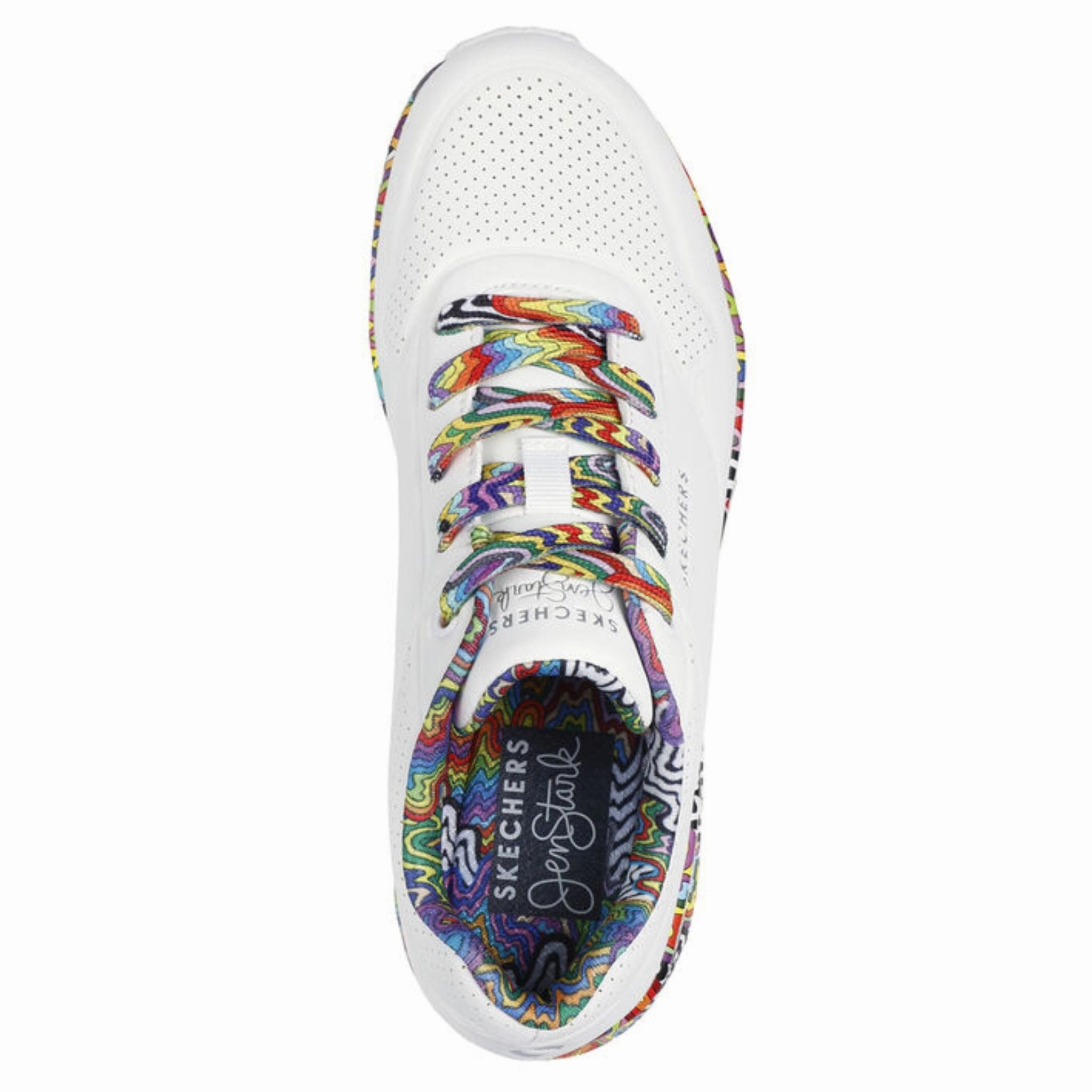 Best Smart Casual Shoes Skechers Women's 177959 Jen Stark Mini Drip White Multi Casual Shoes