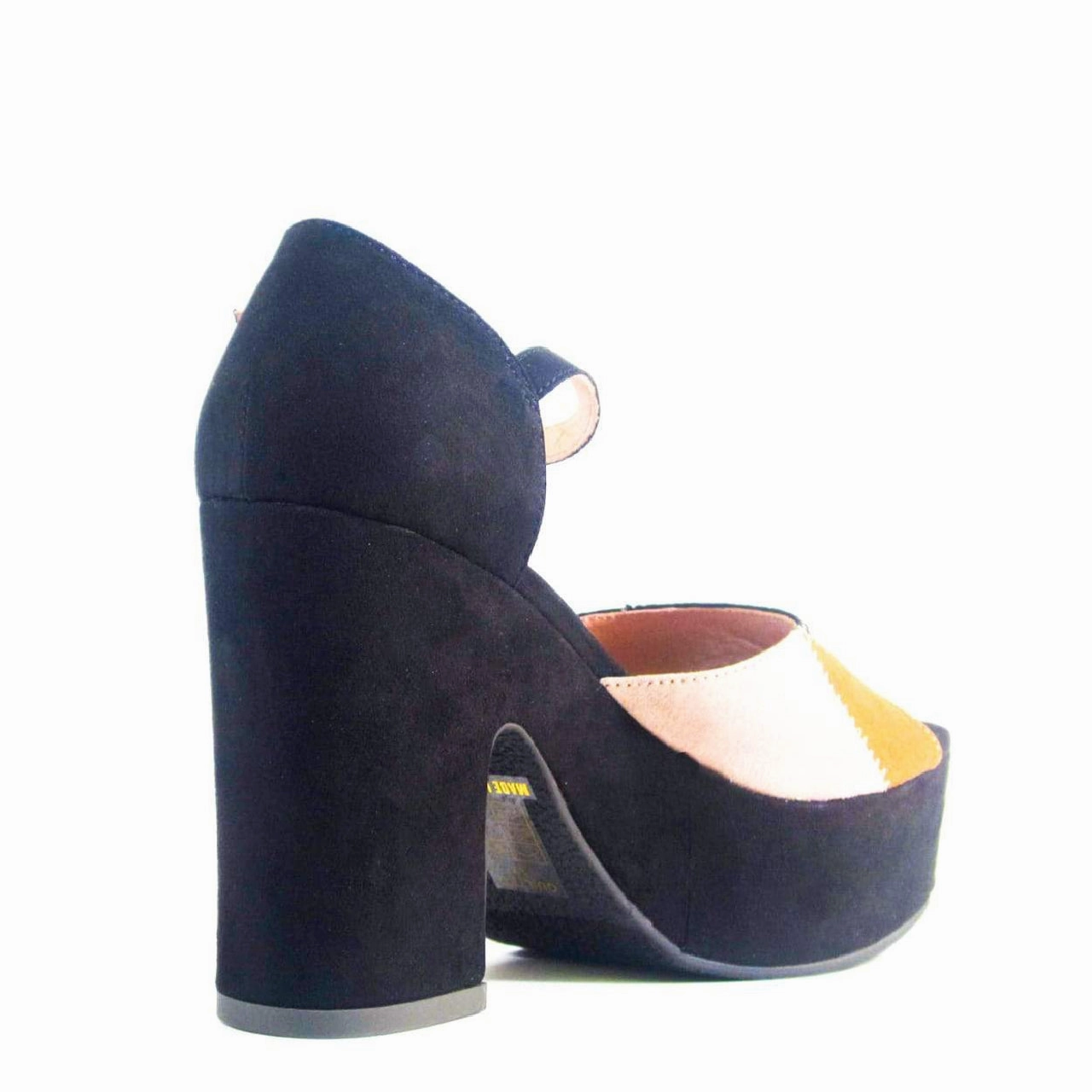 High Heeled Platform Ankle Boots Quilted Patchwork Platform Heels