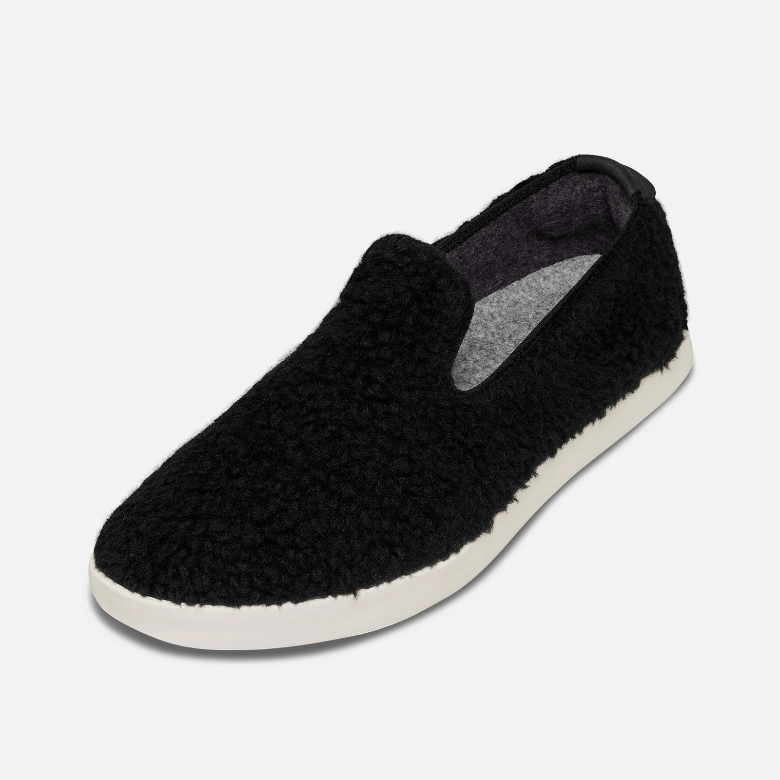 Casual Grey Shoes Outfit Allbirds Wool Lounger Fluffs- LIMITED EDITION: Natural Black (Cream Sole)