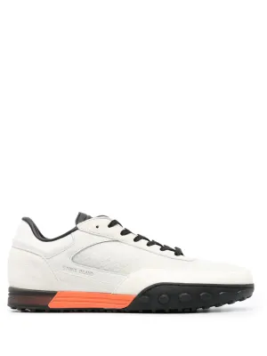 Casual Work Tennis Shoes Compass-motif low-top leather sneakers