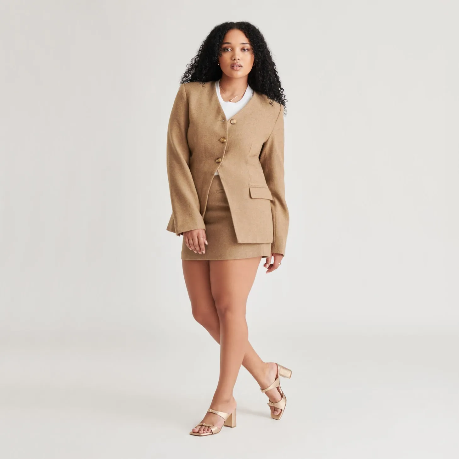 SHANE HEELS GOLD METALLIC LEATHER Dress With High Heels