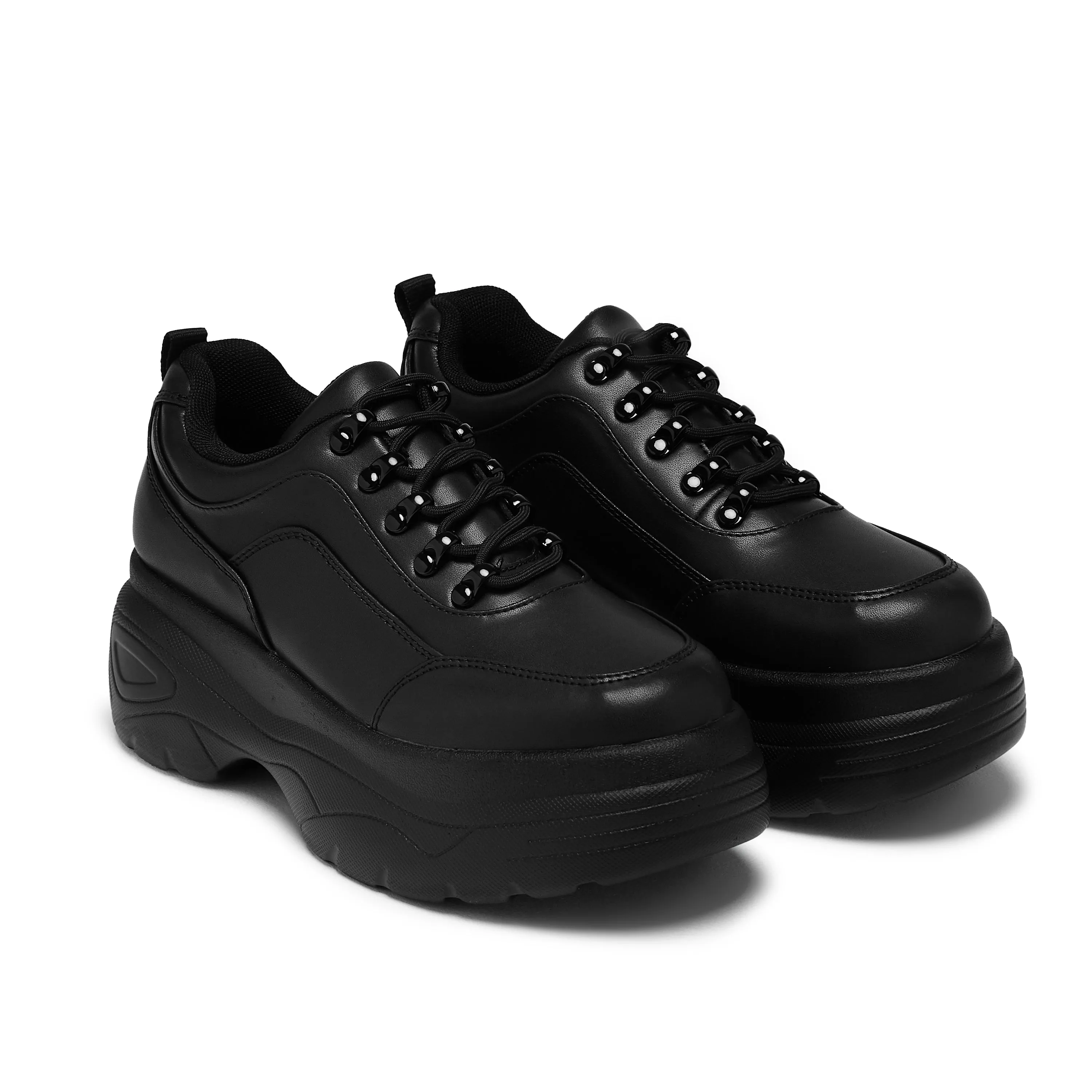 Extra Wide Boots Jennie Black Chunky Bubble Trainers