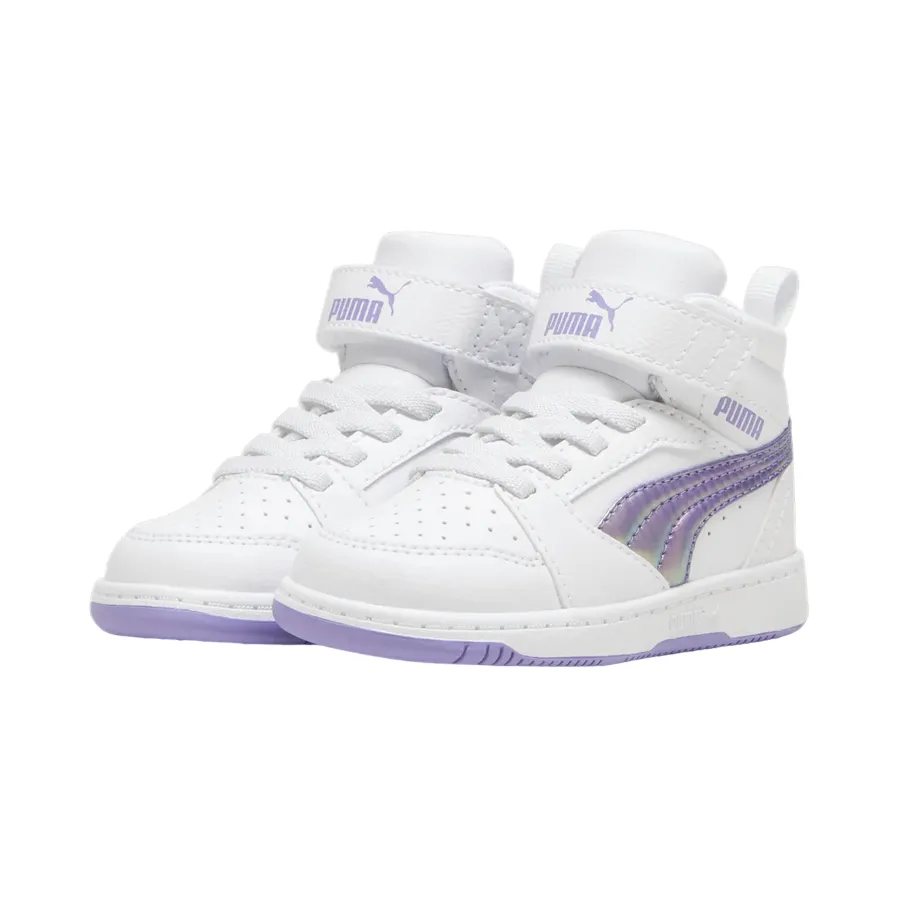 Solomons Sneakers Puma scarpa sneakers alta da bambina Rebound V6 Mid Bouncy 398727-01 bianco-lavanda
