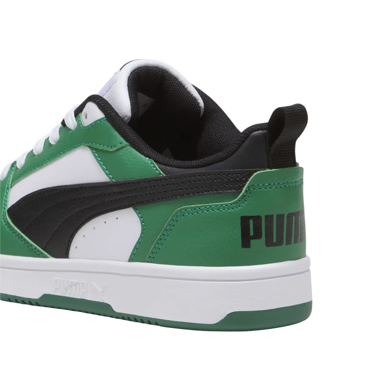 High Top Sneakers With Shorts Puma scarpa sneakers da ragazzi Rebound v6 393833-05 bianco-nero-verde