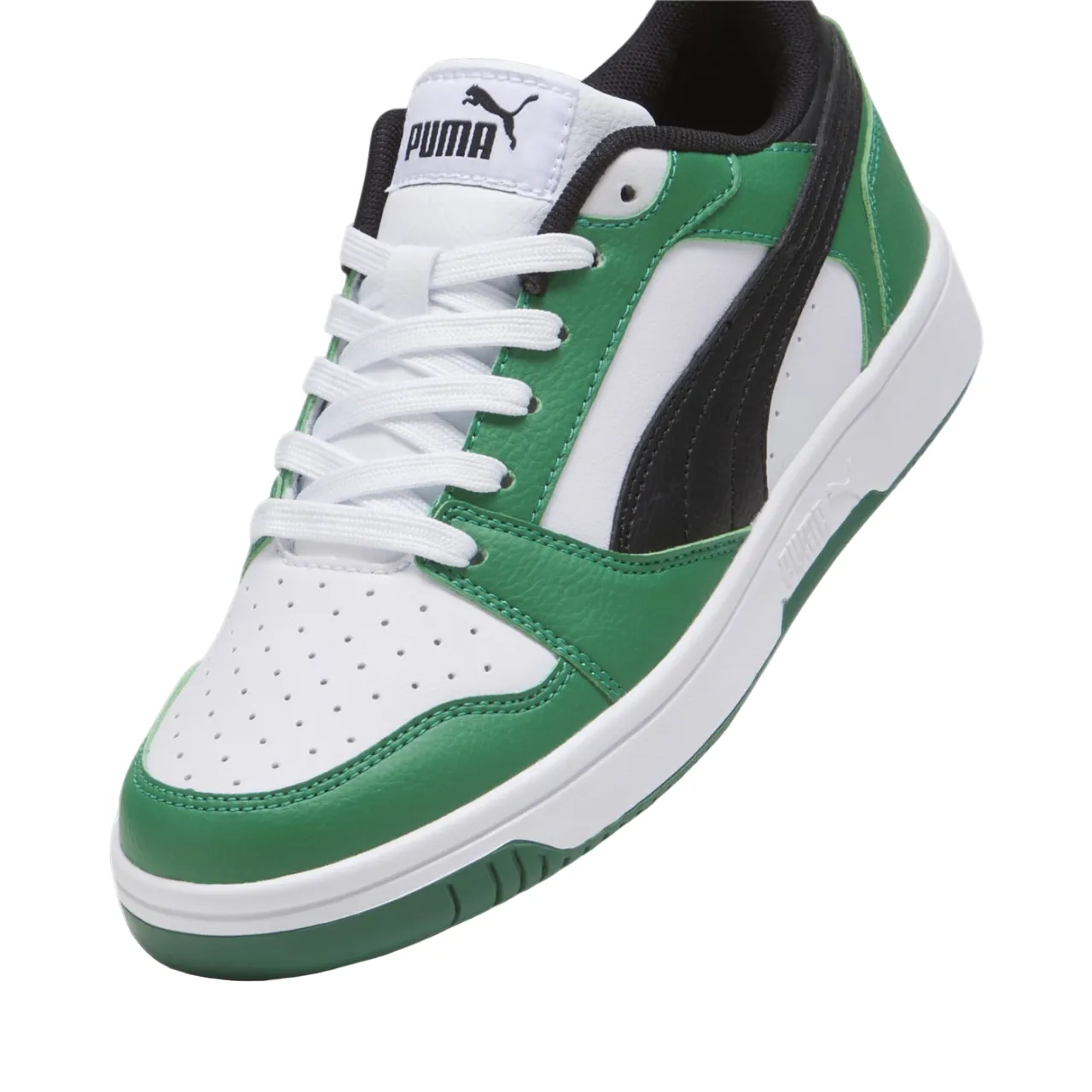 Puma scarpa sneakers da ragazzi Rebound v6 393833-05 bianco-nero-verde Sneakers Released