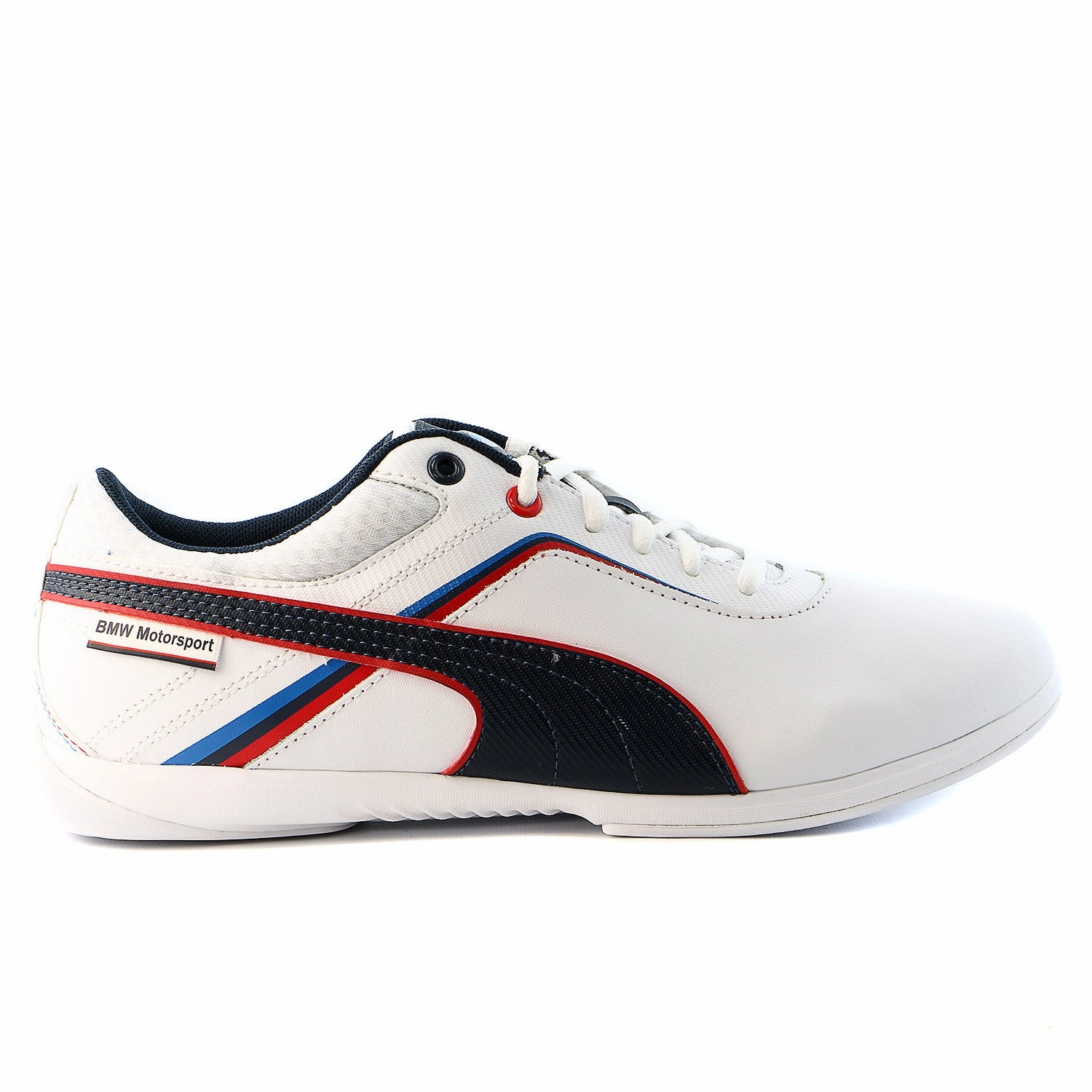 Puma BMW MS Ignite Leather Fashion Sneaker Motorsport Shoe - White/BMW Team Blue - Mens Izod Casual Lace Up Shoe