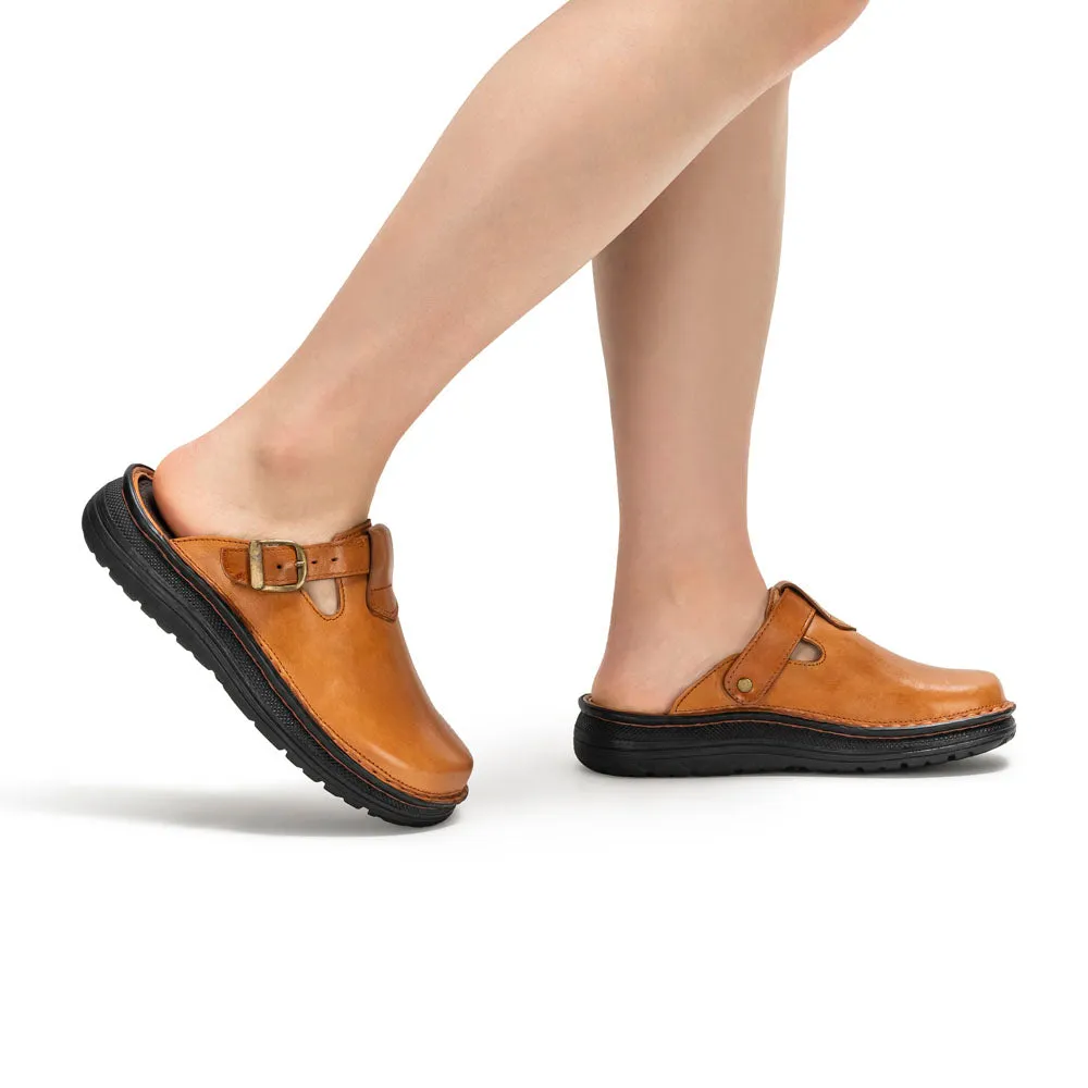 Sawyer - Leather Clog-Toe Sandal | Honey Gold Sandals