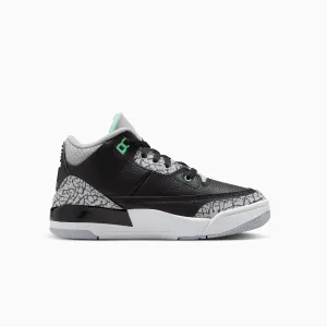 Wide Toe Sneakers Kid's Jordan 3 Retro "Green Glow" Pre School