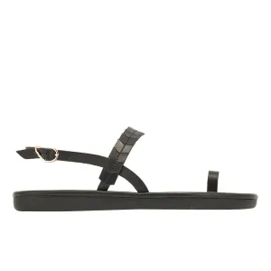 Sandals Handmade Authentic Heels Open Toe Bogolan Mudcloth Kamara Black