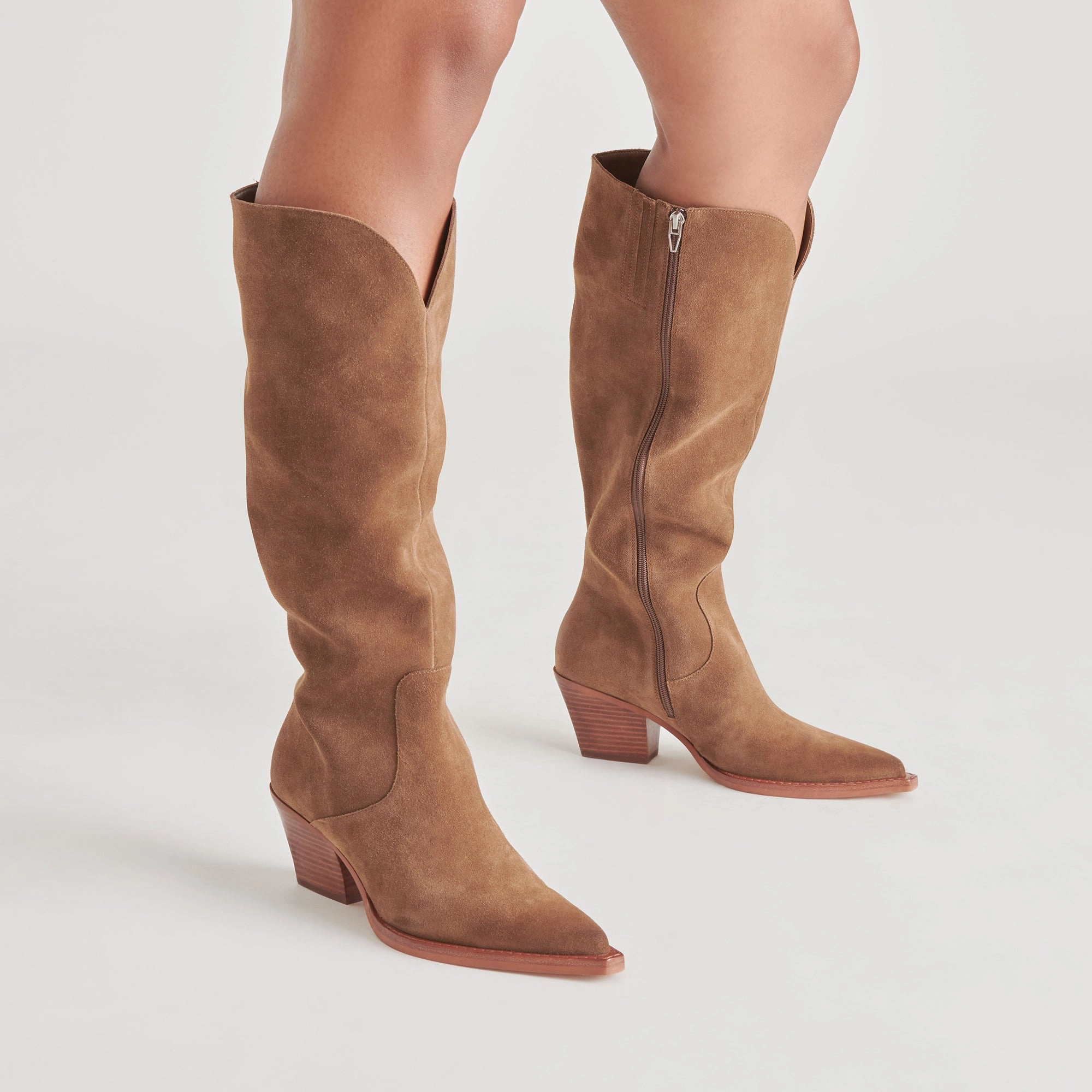 Cowtown Boots El Paso RAJ WIDE CALF BOOTS BROWN SUEDE