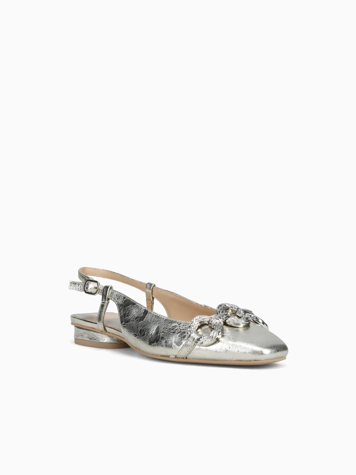 Ramano Platinum Crinkle Patent Rhinestone Casual Shoes