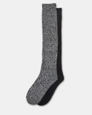 Crave Boots Taos FALL 2 PACK MARLED KNEE HIGH SOCKS BLACK