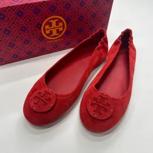 Skechers Casual Slip On Shoes Red Shoes Flats Ballet Tory Burch, Size 9