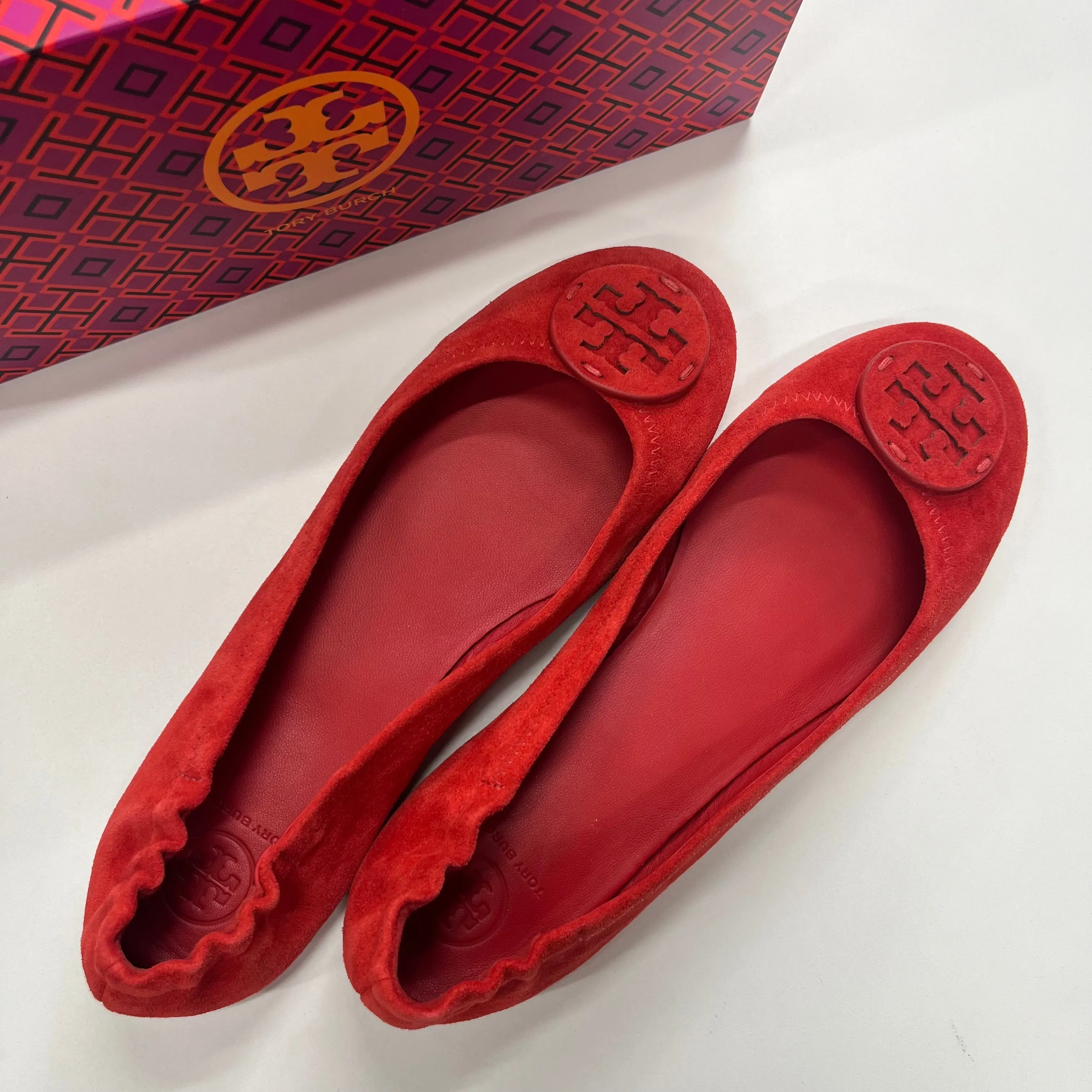 Red Shoes Flats Ballet Tory Burch, Size 9 Freeport Casual Shoes