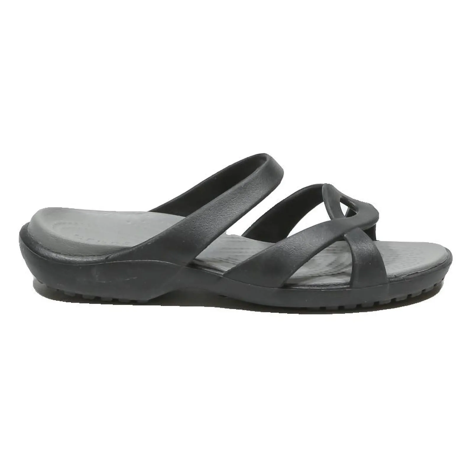 CROCS Womens Black Slip On Sandals Synthetic UK 4 Comfortable Summer Footwear Sandals With A Heel