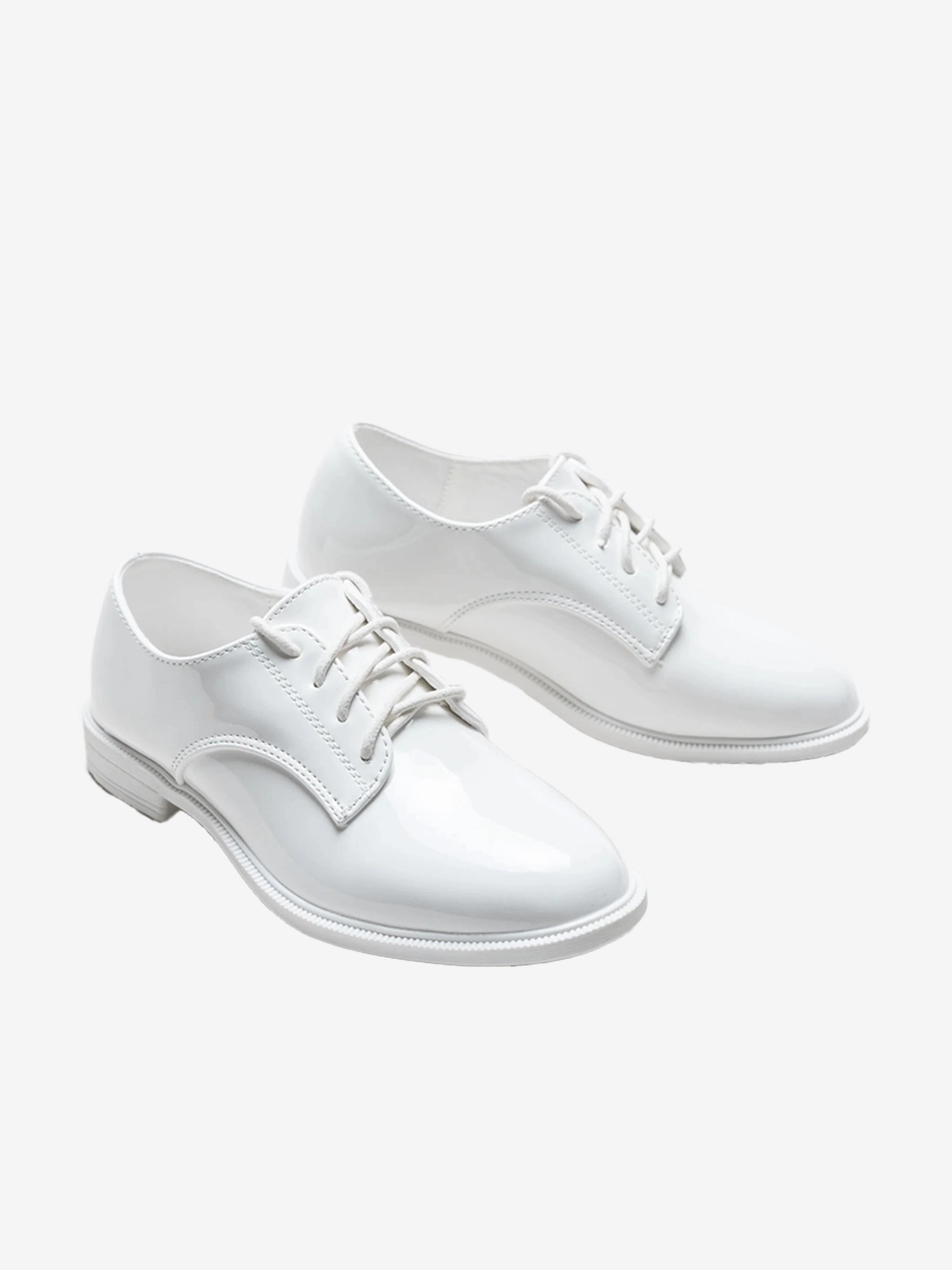 White Oxford Laced Dress Shoes Shoes Loafers Casual