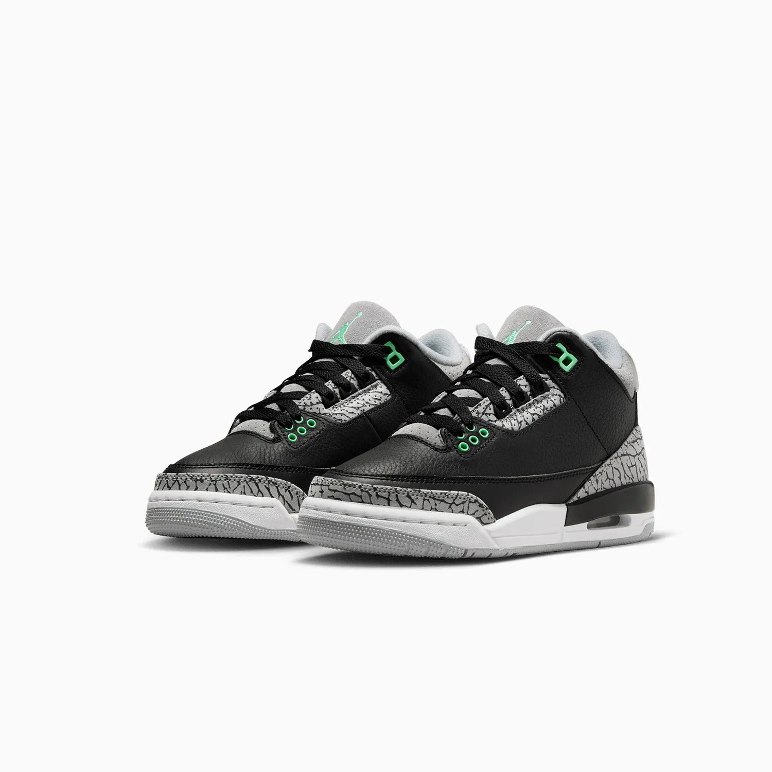 Sperry Water Sneakers Kid's Air Jordan 3 Retro "Green Glow" Grade School