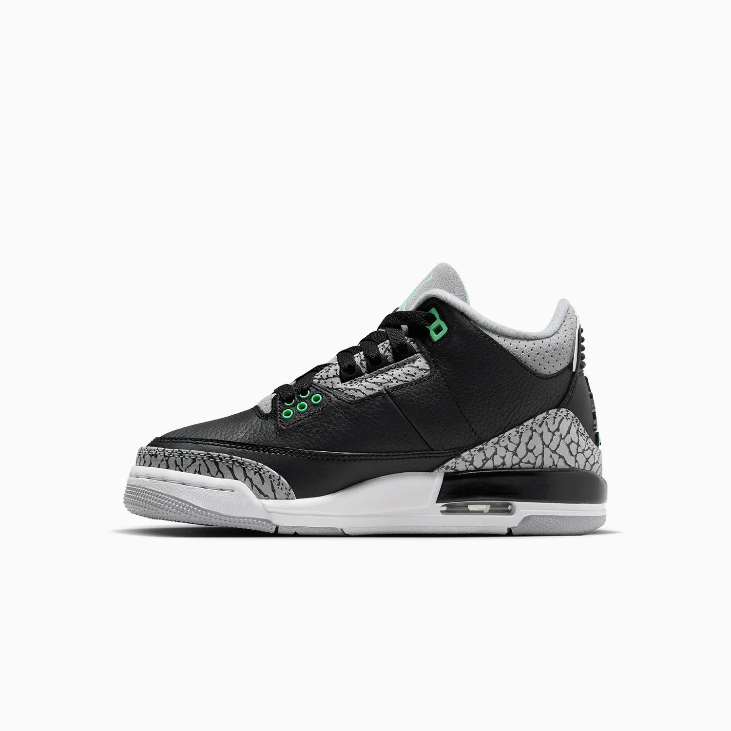 Zegna Stitch Sneakers Kid's Air Jordan 3 Retro "Green Glow" Grade School