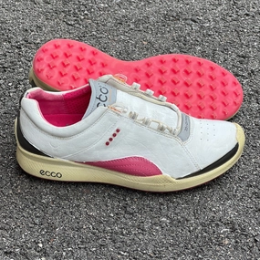 Womens Ecco  Biom Spikeless Golf Shoes 36EU -White/Pink- Hydromax Yak Leather Casual Cowboy Shoes