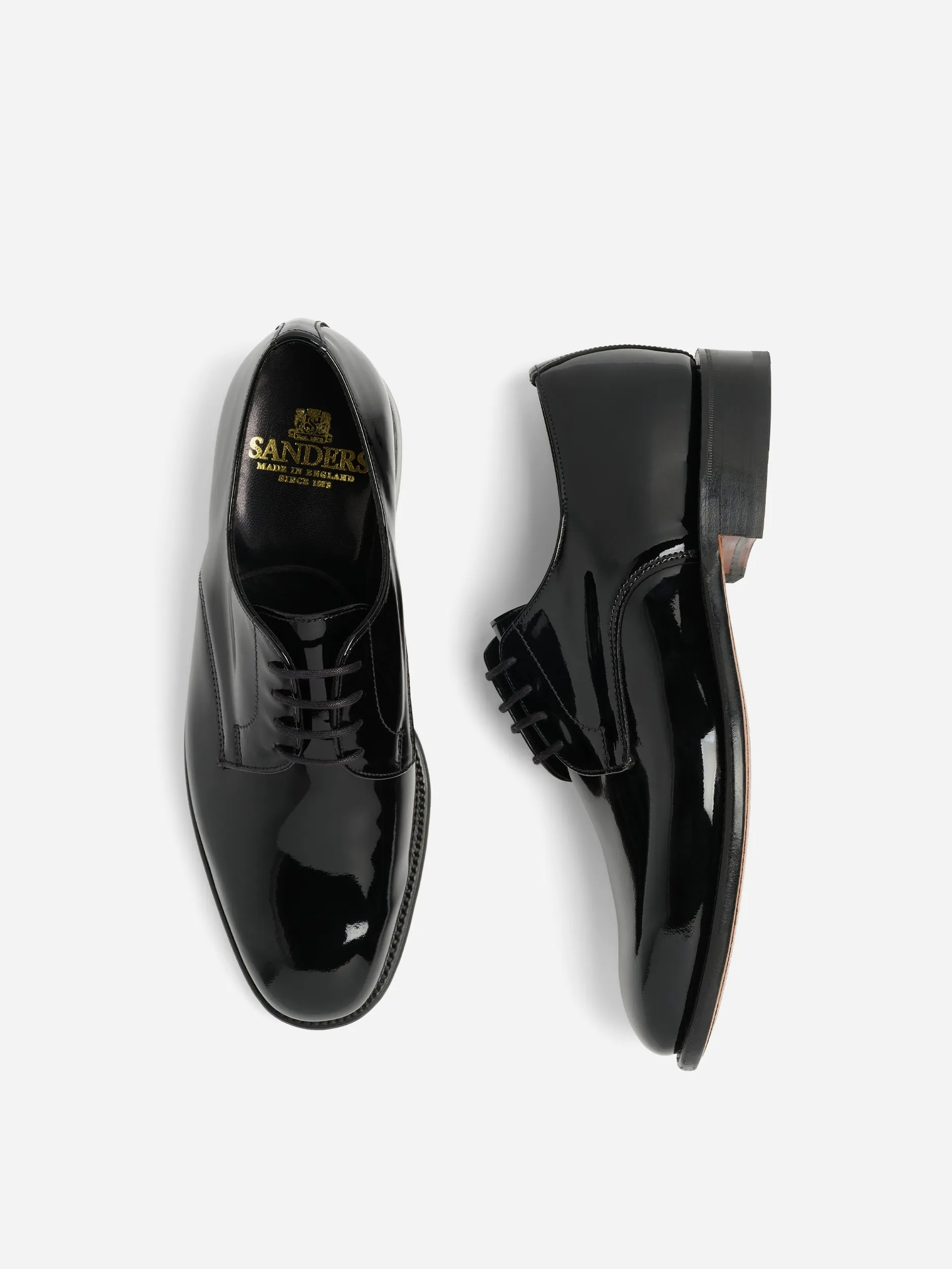 Smart Casual.shoes Sanders Royale Black Patent Plain Gibson