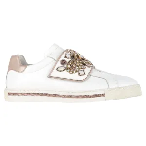 Ren?? Caovilla Jewel-Embellished Sneakers in White Leather Bcg Sneakers