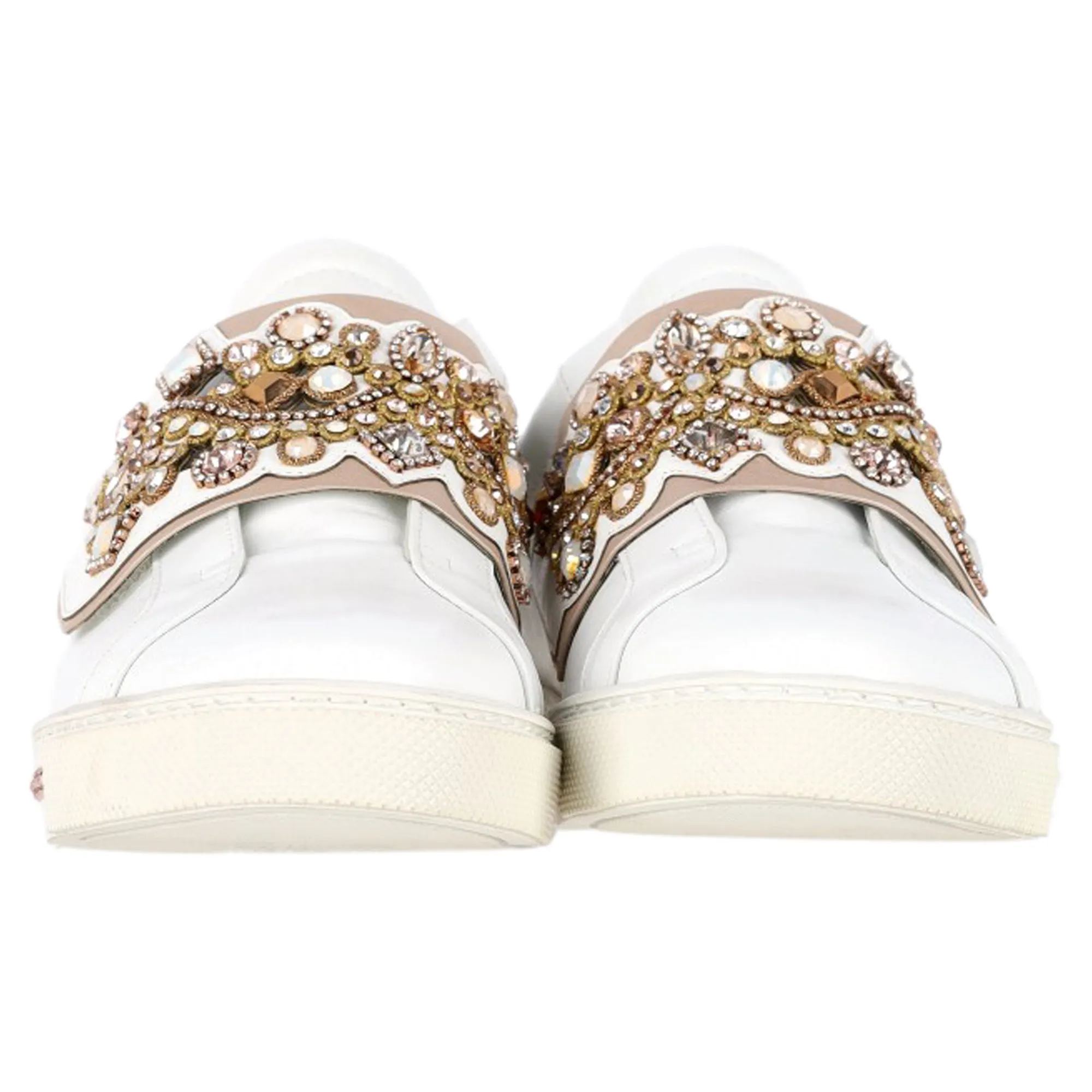 Florence Milan Sneakers Ren?? Caovilla Jewel-Embellished Sneakers in White Leather