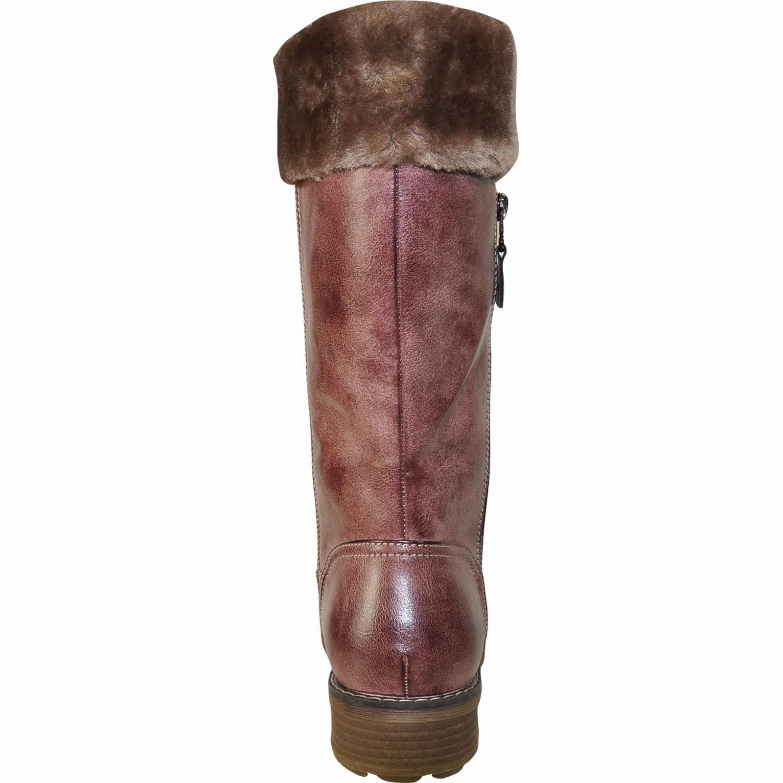 VANGELO Women Water Proof Boot HF9539 Knee High Winter Fur Casual Boot Rose Red Boots Drawing