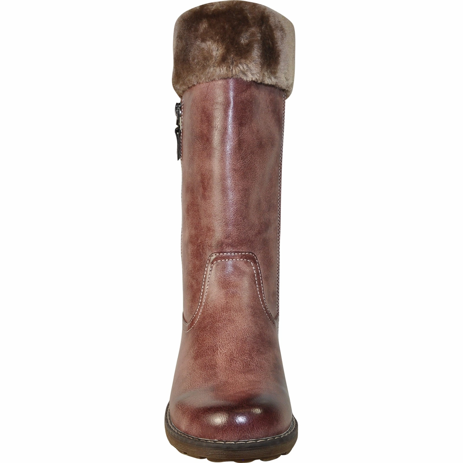 VANGELO Women Water Proof Boot HF9539 Knee High Winter Fur Casual Boot Rose Red Neon Boots Dancehall