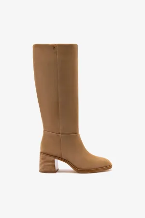 Ricky Boot In Peanut Suede Boots With Cheetah Print