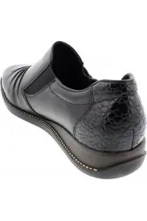 Rieker 44254 00 black ladies slip on shoe waterproof 1461 Ii Tumbled Nubuck Leather Platform Casual Shoes