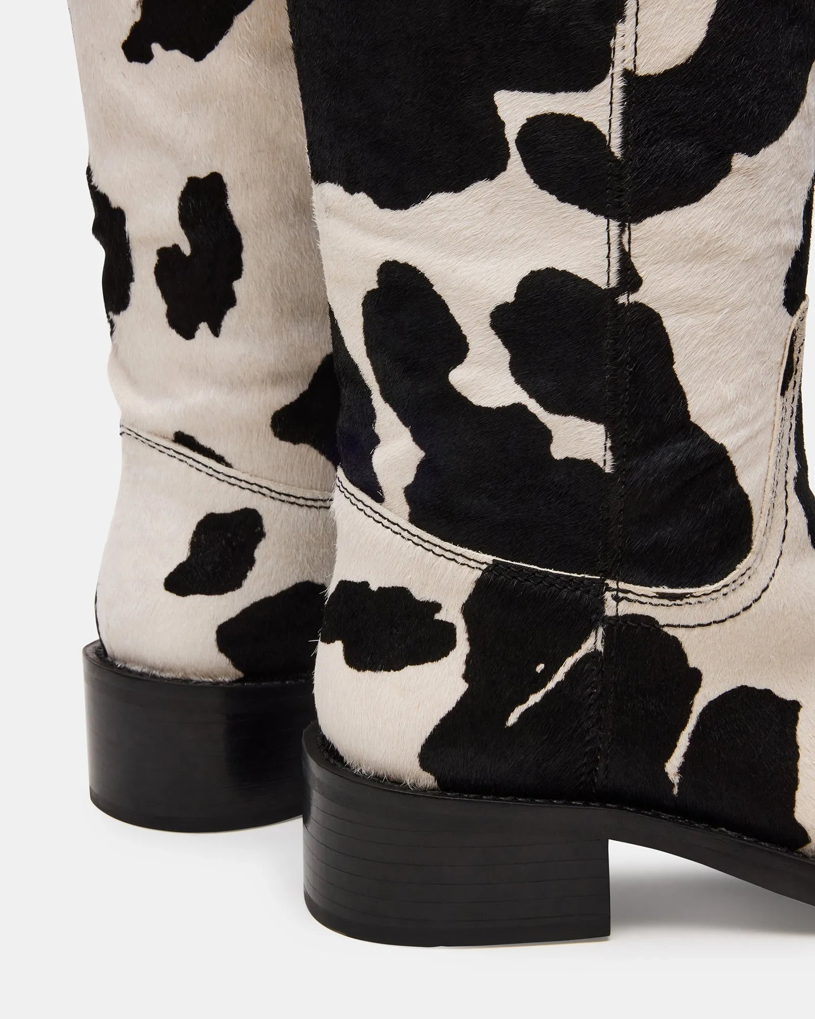 RIGGS BLACK COW PRINT WIDE CALF Western Dresses For Boots