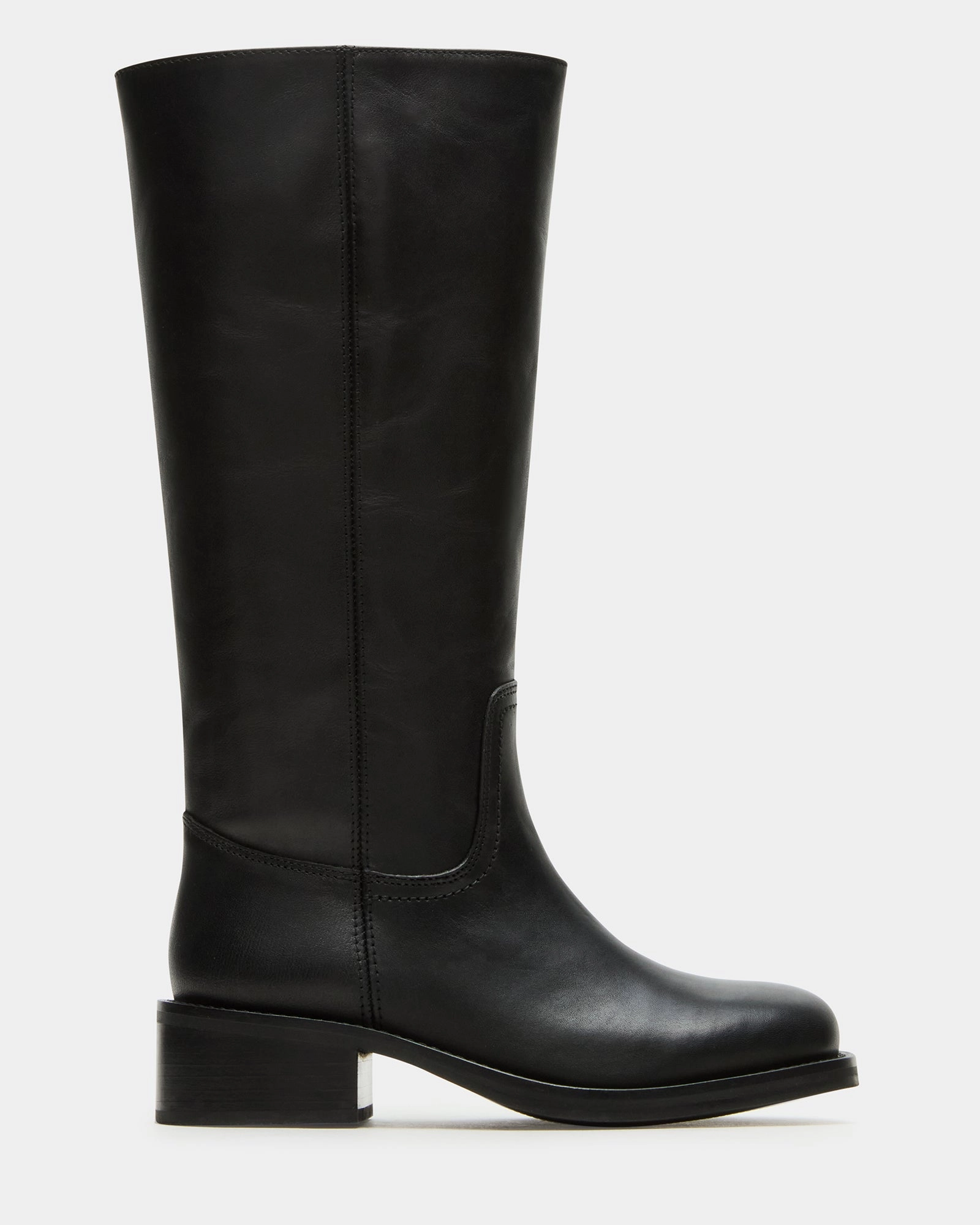 RIGGS BLACK LEATHER WIDE CALF Boots Army Surplus
