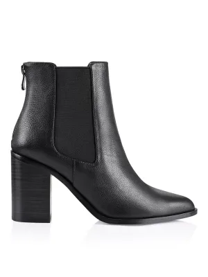 Riri Chelsea Ankle Boots - Black Leather Barefoot Cowboy Boots
