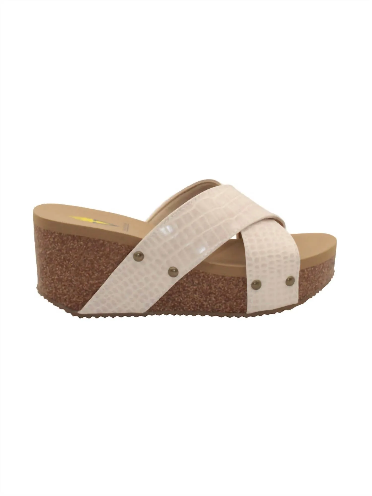Gator Sandals Riverside Wedge Sandals In Beige Croco