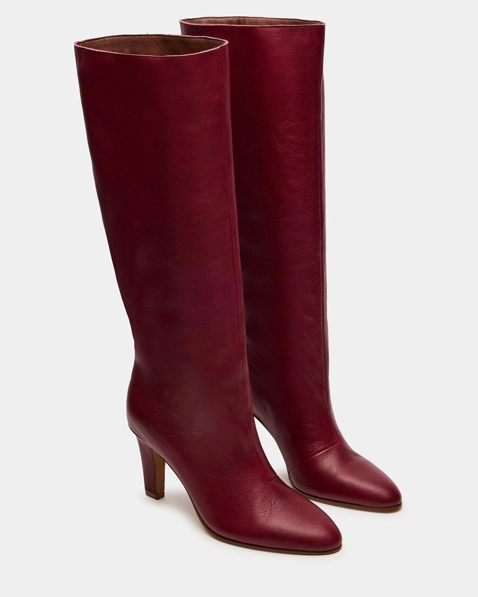 Boots Flat RIZK BURGUNDY LEATHER
