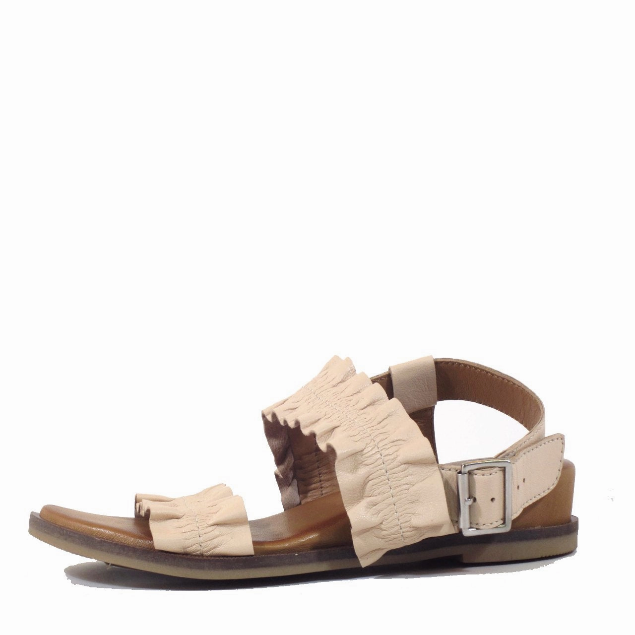 Roche Ruched Leather Sandals Gladiator Sandals