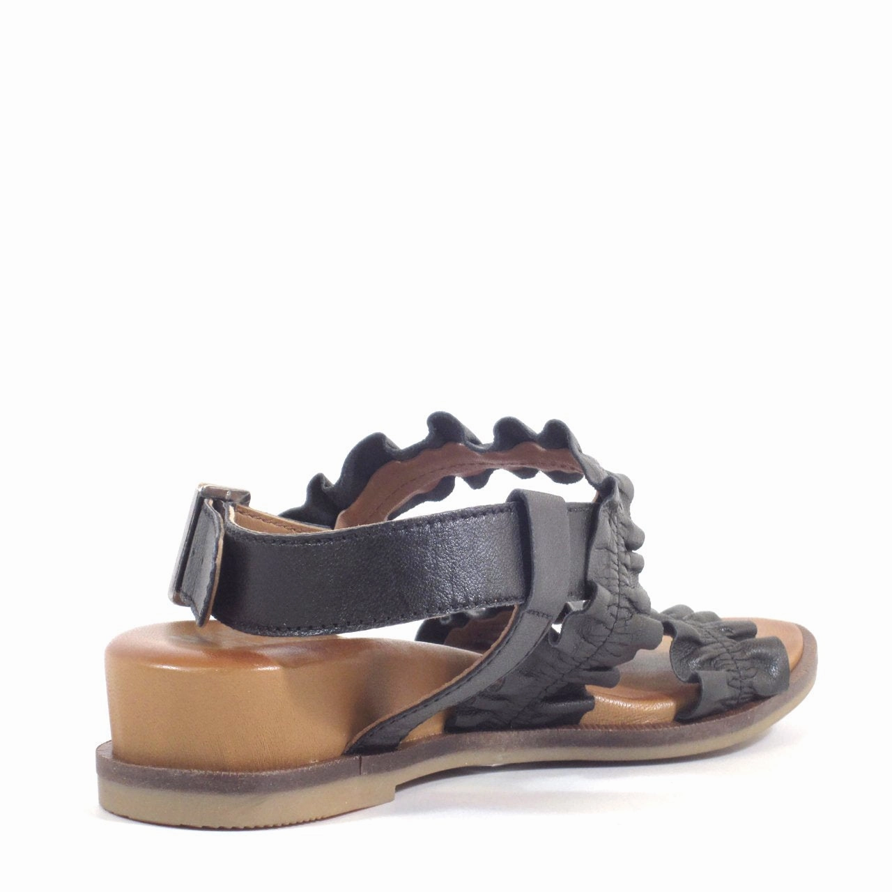Roche Ruched Leather Sandals Ultralight Sandals