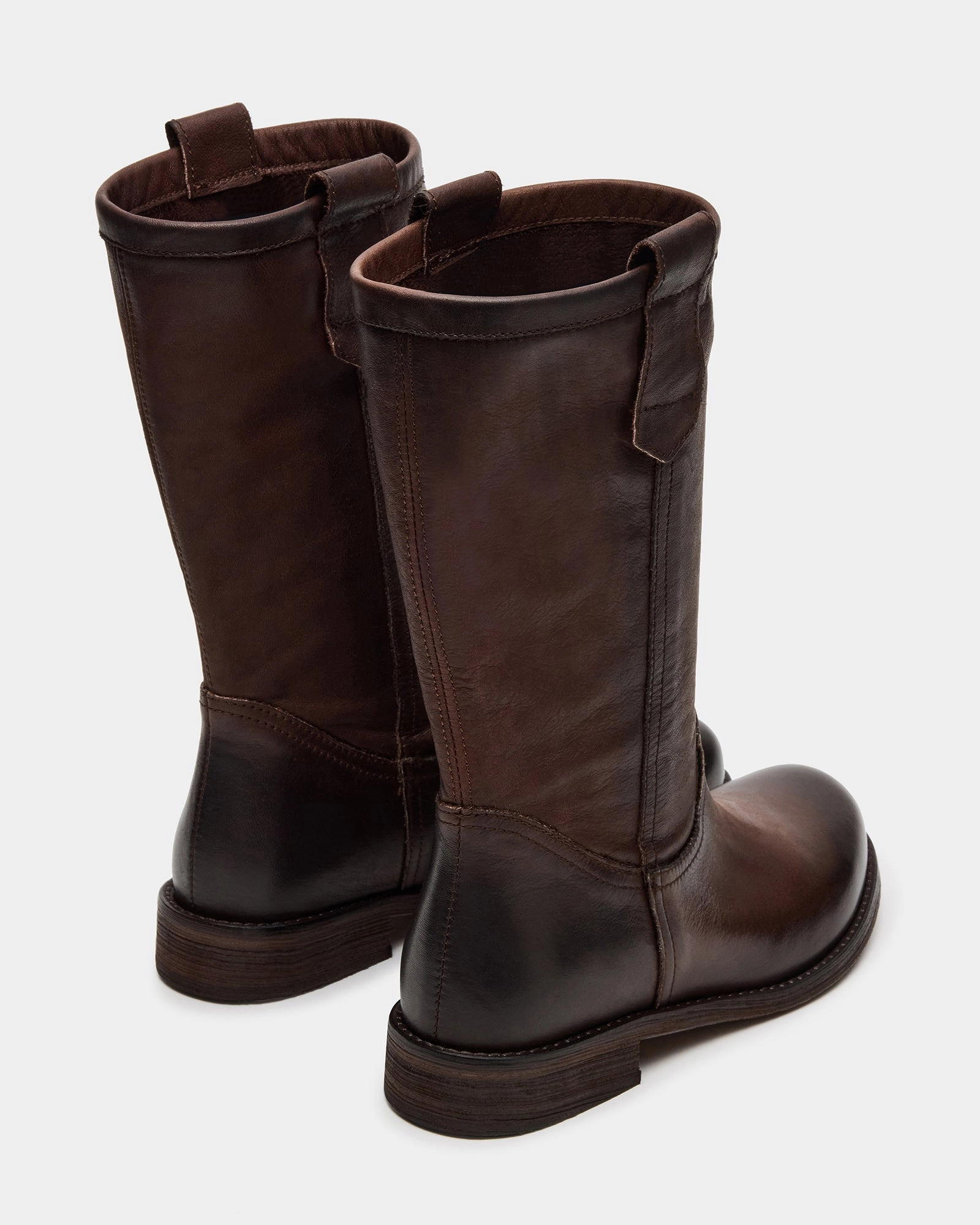 RUBEN BROWN LEATHER Stretch Leather Boots