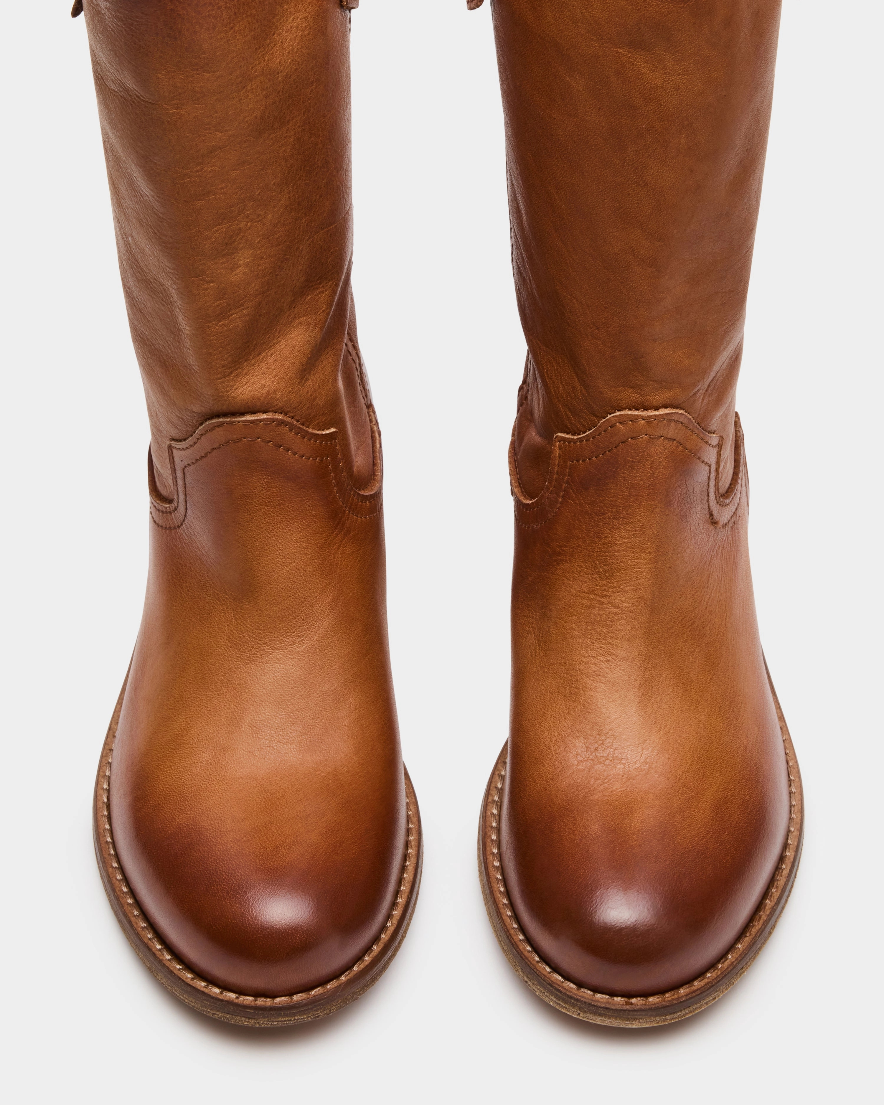 RUBEN COGNAC LEATHER Crystal Boots