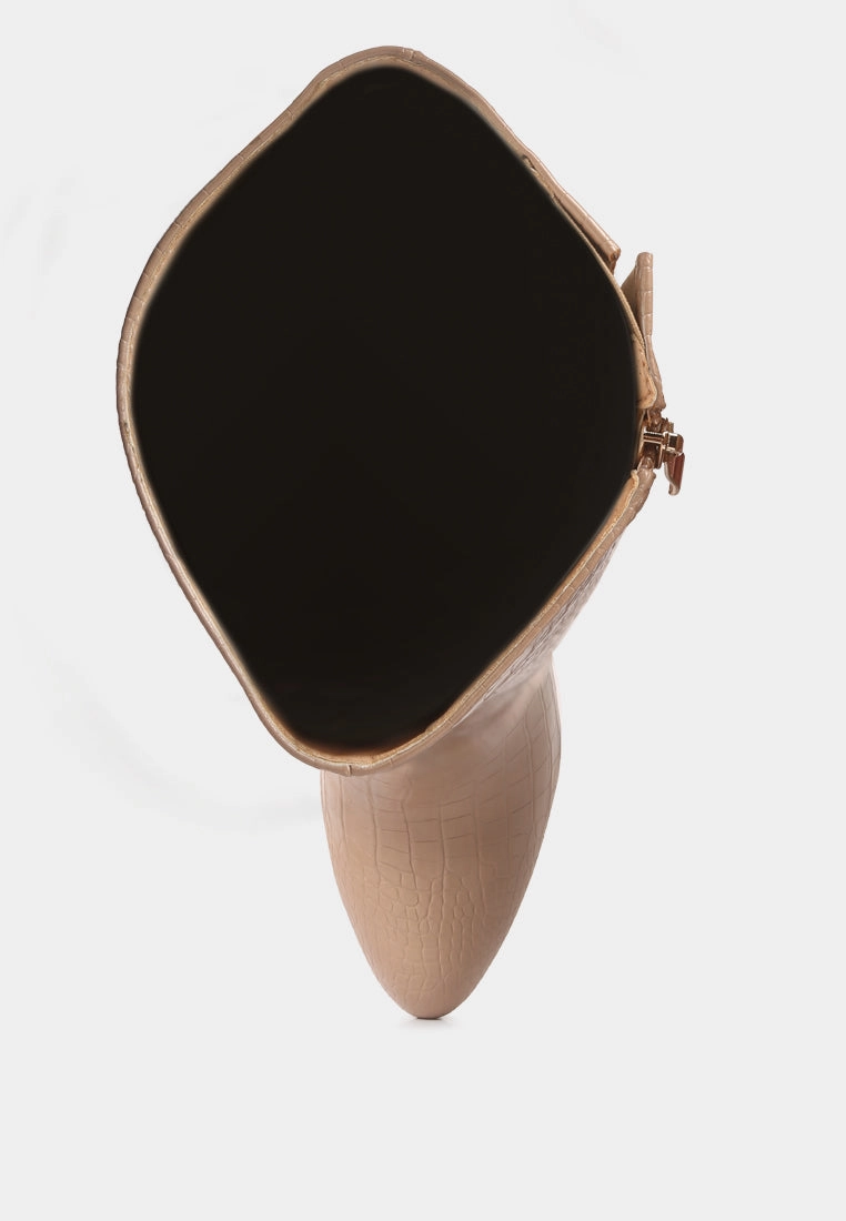 rum rolls calf croc boots Robberts Boots