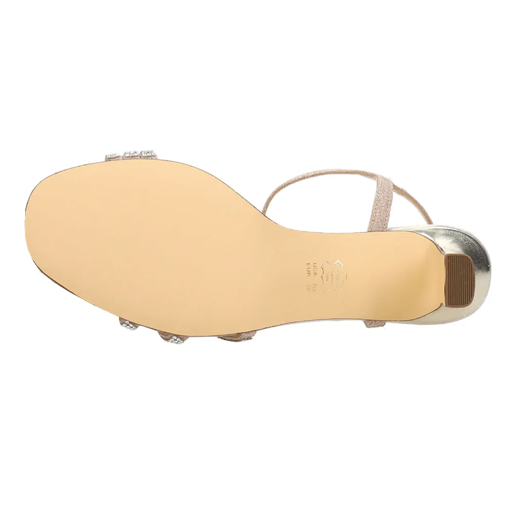 White Half Casual Shoes Bettany Metallic Rhinestone Ankle Strap Evening Kitten Heel Sandals