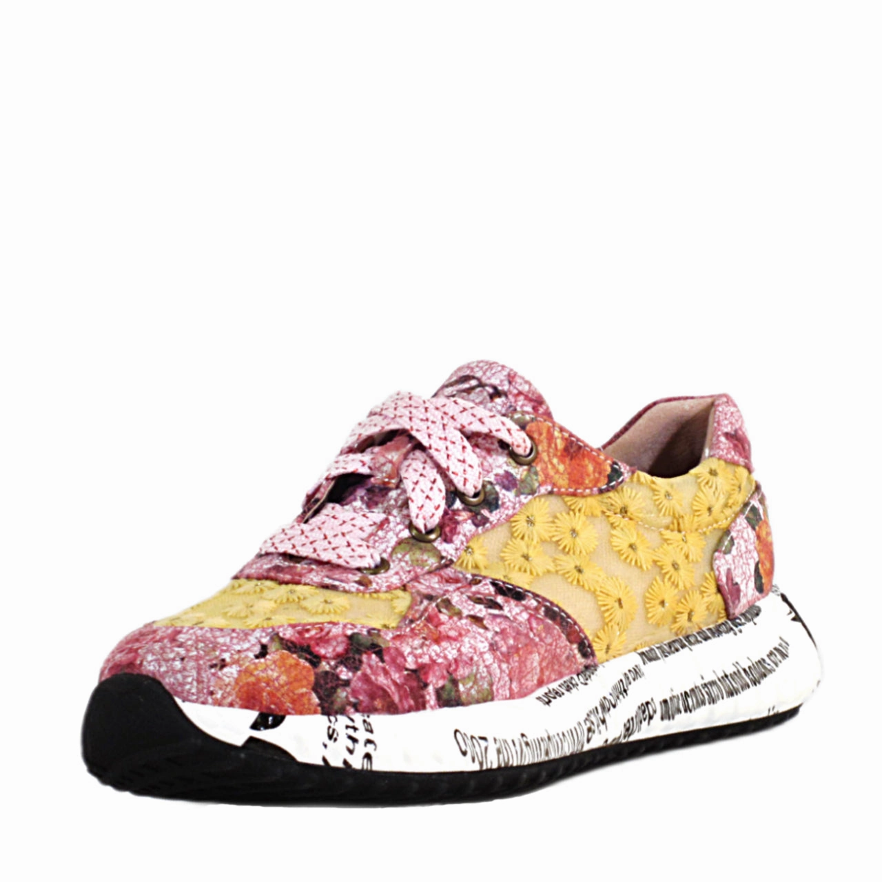 Pinky Floral Dad Sneakers Cumming In Sneakers