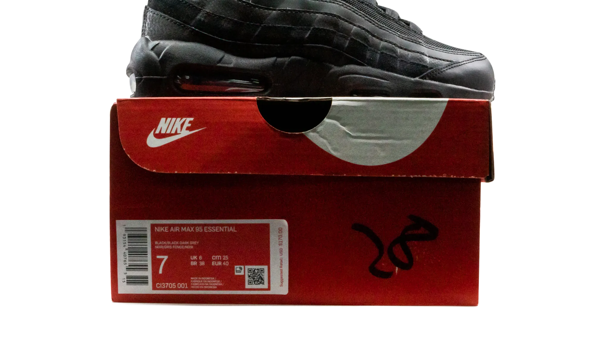 Air Max 95 Essential "Triple Black" Nike High Heel Shoes